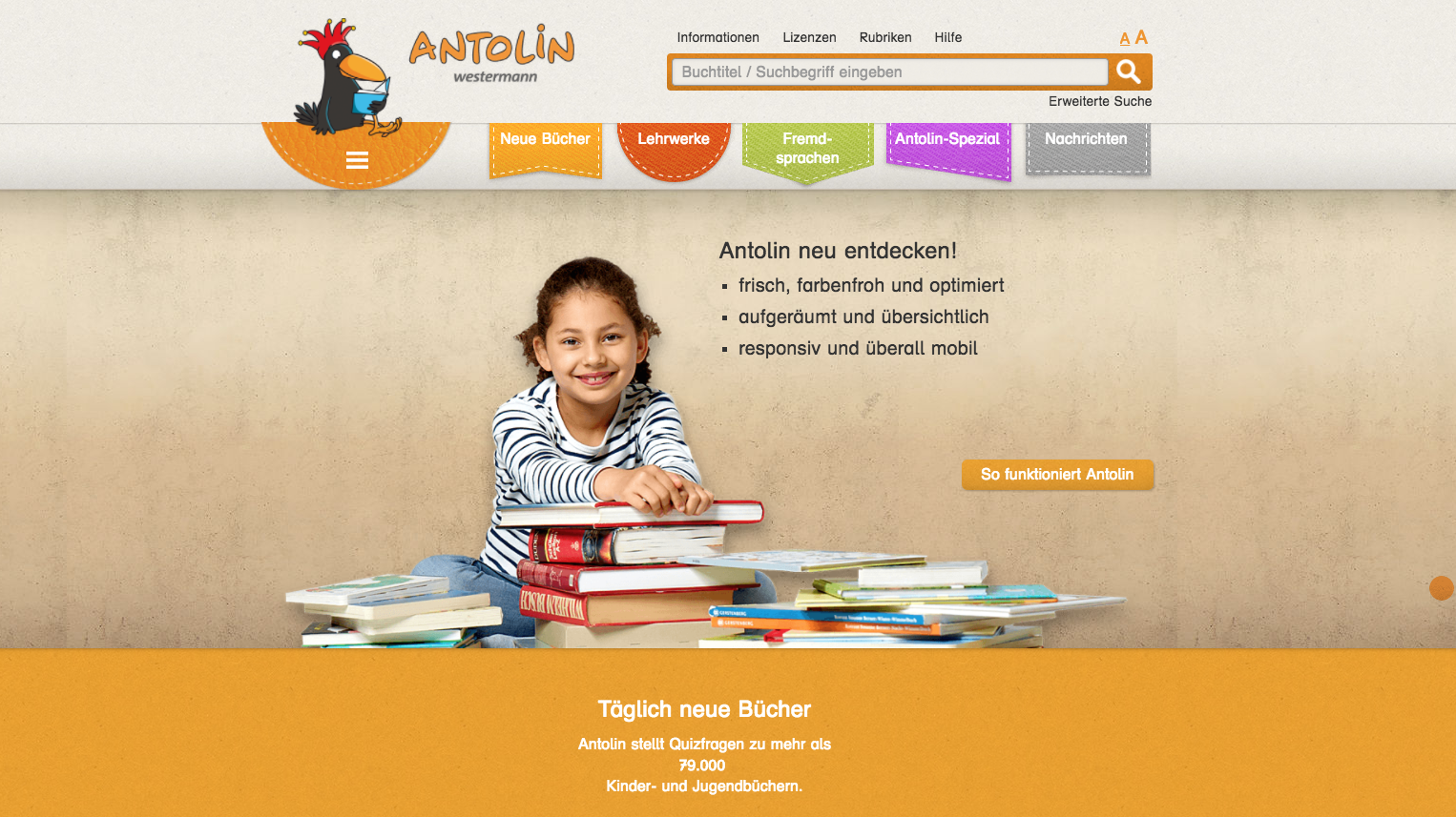 Screenshot Homepage Antolin